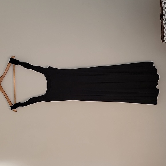 Reformation Sz S Knit Midi Black Dress Pockets - Picture 6 of 8